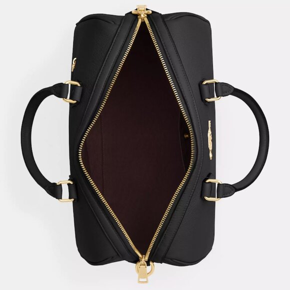 NWT Coach Rowan Large Black Satchel Bag & an Extra Coach Strap (Reversible) - Picture 10 of 14